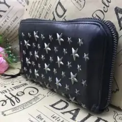ジミーチュウ 長財布 スタースタッズ ラウンドファスナー 黒 EN127