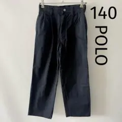 POLO ポロ パンツ キッズ 長ズボン チノパン 黒 ブラック 140