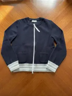 ボンサンス　ジップアップニットジャケットMネイビー