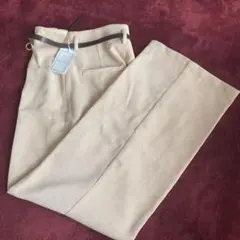 コーディロイベルト付きパンツ　アイボリー　Lサイズ