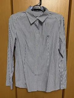 美品　レディース　ストラップシャツ　濃紺　長袖　L