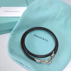 Tiffany & Co. レザー　ダブルノット　ネックレス　ブレスレット　黒 Tiffany & Co. レザー ダブルノット ネックレス ブレスレット 黒