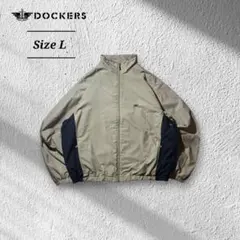DOCKERSゴルフドッカーズゴルフナイロンジャケット刺繍ロゴスポーツベージュL