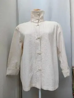 極美品◆ASHA by MDS◆イッセイミヤケ　刺し子ジャケット　刺繍　90's 希少 薄手 イッセイミヤケ ASHA BY MDS 刺子 シルクチャイナ