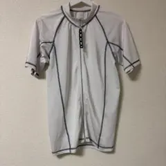 ホワイト 半袖 Tシャツ ジッパー付き