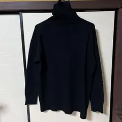 ブラック タートルネック ニット Lサイズ