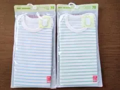最終価格！UNIQLO ボディスーツ 70サイズ ストライプ　2枚セット