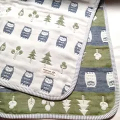 1点のみ！限定ふくろう☆6重ガーゼ☆幅広フェイスタオル☆ハンドメイド