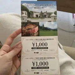 ベルーナ優待券1000円×2枚
