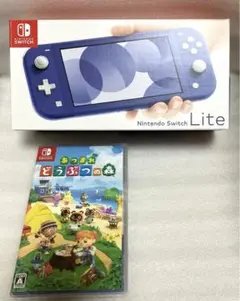 Switch lite ライト 本体 ブルー と あつまれ どうぶつの森 ソフト