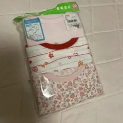 90cm ベビー肌着 3枚セット 花柄 ストライプ