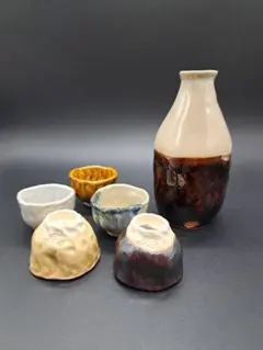 【美品】越中ふく光焼　お猪口&徳利