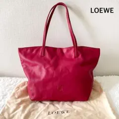【保存袋付き】LOEWE トートバッグ アナグラム ナッパレザー ホットピンク