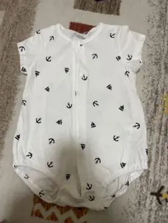 ロンパース 白地 アンカー柄 60-70cm ベビー服