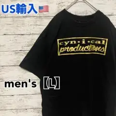 ●T280【US輸入】プリント半袖Tシャツ ブラック系 men's【L】