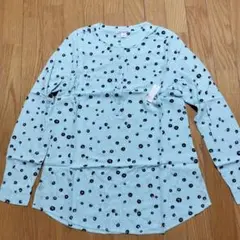 amazon essentials 花柄 長袖 チュニック M 水色