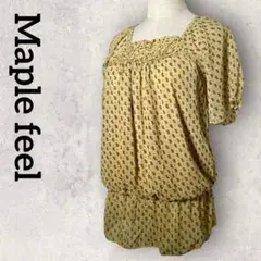 Maple feel スクエアネック フリル レース チュニック（M）ペイズリー