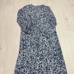 AZUL青系花柄 薄手ロングカーディガン
