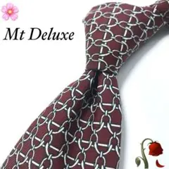 【美品】Mt Deluxe ネクタイ 小紋柄 ワインレッド ホワイト