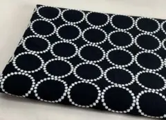 刺繍生地.中厚リネン.幅135cm×50cm.黒地、タンバリン