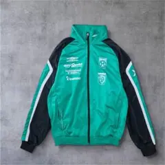 【UMBRO】サッカーチーム支給 ジャージ トラックジャケット 緑×黒 S相当