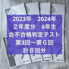 2023年2024年 合不合格判定テスト 四 谷 6年生 第3回〜第6回 2年分