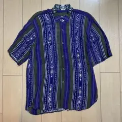 【古着】アロハシャツ 柄 パープル