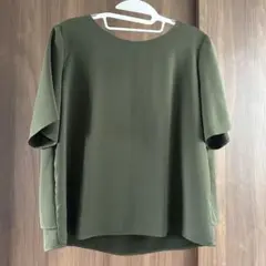 Liesse フロントタック 半袖シャツ オリーブ
