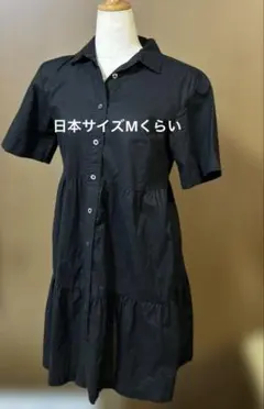 黒 半袖 ロングシャツ