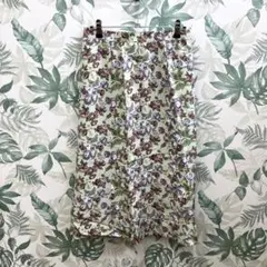 GR496 VINVERT スカート 花柄 うす緑