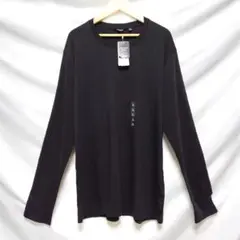 ユニクロ 新品 タグ付 プレミアムコットン クルーネックT（長袖）XL ブラック