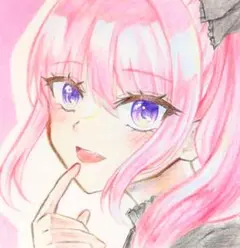 手描きイラスト　アナログ　オリジナル　女の子　原画