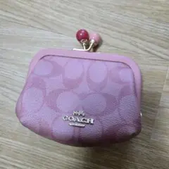 COACH がま口 ピンク 中古品