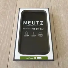iPhone 16 対応 NEUTZソフトレザーケース磁石付ブラック手帳型ケース