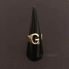 ❤G❤ゴールド イニシャル アルファベット フリーリング 男女兼用 ユニセックス