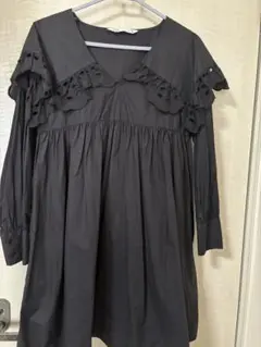 ZARA ブラック フリル ワンピース