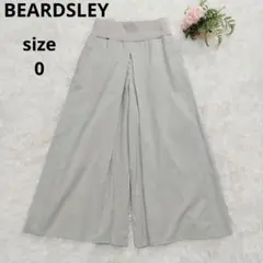 極美品 BEARDSLEY 洗える ウエストリブ フロントタック ワイドパンツ
