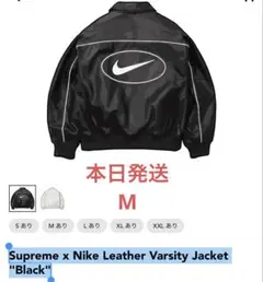 k*k様 L Supreme Nike Leather Varsity Jack Supreme Nike Leather Varsity Jacket Black Men's - SS25 - US