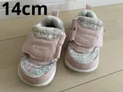 cottoli かるりんぱ　14cm 女の子　スニーカー マジックテープ