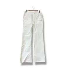 アンタイトルスポーツ　新品　フレアパンツ　ホワイト　S ストレッチ　カジュアル