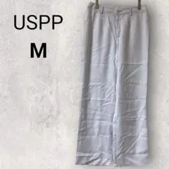 USPP ストレートパンツ カジュアルパンツ M 水色 無地 薄手 日本製 春夏
