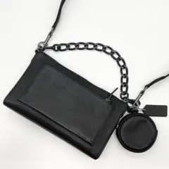 極美品✨コーチ　ショルダーバッグ　ホールデン　レザー　黒　チェーン　3way