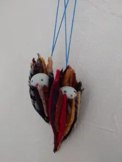 ハンドメイド　布製　みの虫