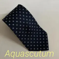 Aquascutum ネクタイ ネイビー SILK 幾何学模様【送料込み】