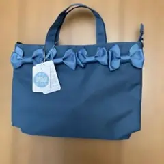 リボン装飾水色2wayバッグ