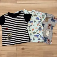 ユニクロ　子供用Tシャツセット（ストライプ・海洋生物）　３枚　まとめ売り