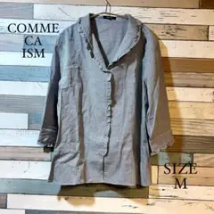 【訳あり】COMME CA ISM 千鳥格子 フリル襟 カットソー M 7分袖