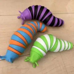 3つセット からころスラッグ くねくねなめくじ 2トーン 知育玩具