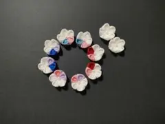 花形ちりめん細工パーツ10個セット