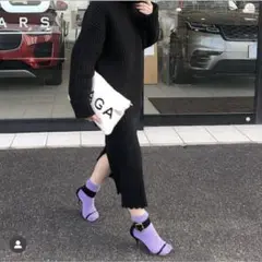 【Ronherman】ロンハーマン スカラップニットスカート黒ブラック